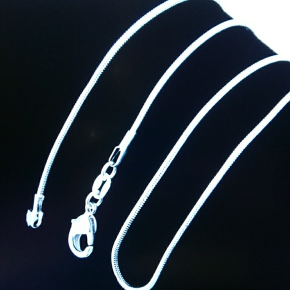 silver 1mm snake chain necklace - Picture 2 of 7